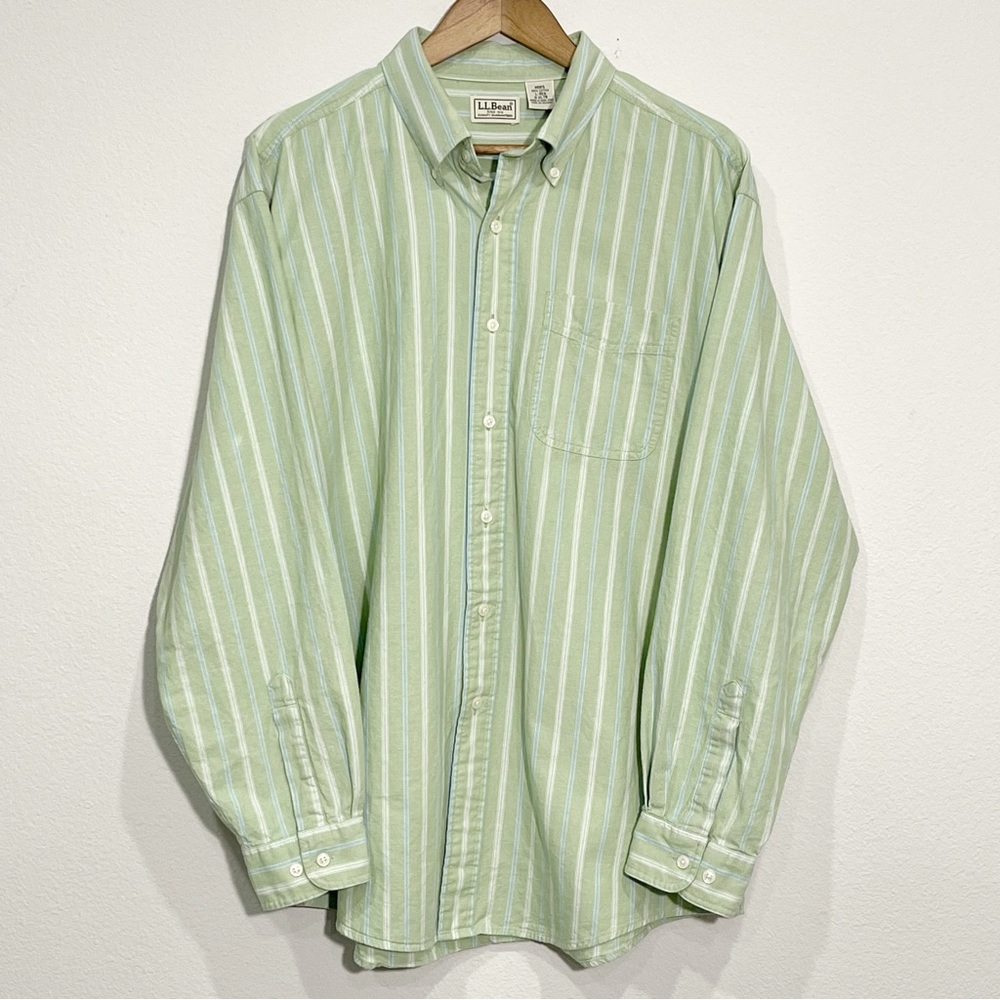 L.L. Bean Men’s Long Sleeve Cotton Button Down Shirt, Size L-REG